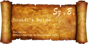 Szoták Bolda névjegykártya